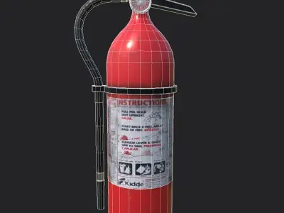 Low Poly Fire Extinguisher Low-poly 3D model purchase