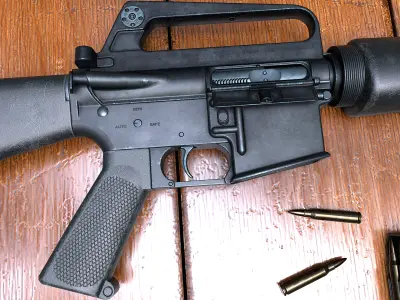 M16A1 rifle Low-poly 3D model purchase