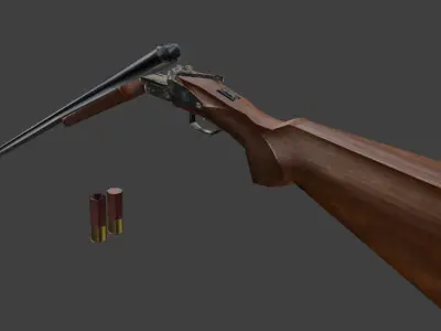 Low Poly CZ Sharp Tail 2 Shot Shotgun Modular Non-Rigged Free low-poly 3D model