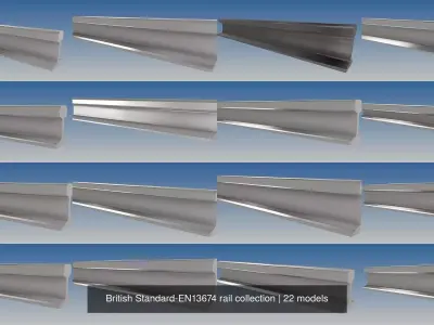 British Standard-EN13674 rail collection 3D Model Pack