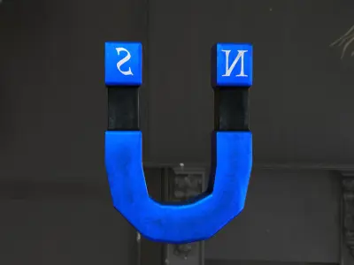 Stylized Magnet - Blue 3D model