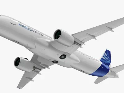 Airbus A220 300 Detailed Interior Rigged 3D model