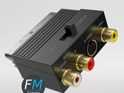 SCART RCA S-Video adapter 3D model