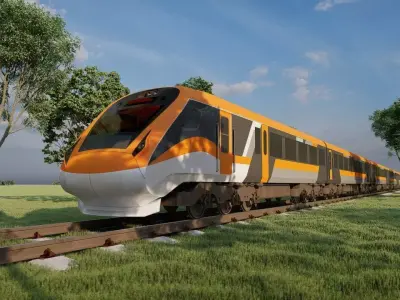 Vande Bharat Express Train Detailed 3D Model 3D model