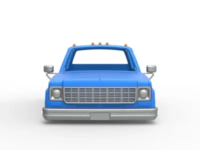 Shell of Vintage Transporter truck Scale 1 to 25 3D print model