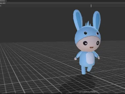 Chibi Rabbit Animated For Games Free low-poly 3D model