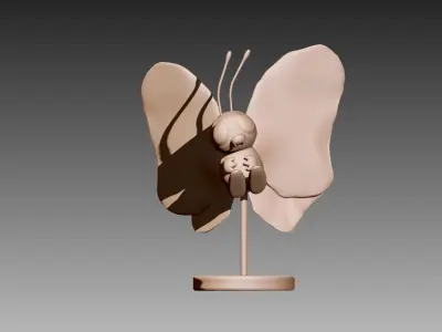 Butterfree flying Pokemon OBJ STL 3D print model