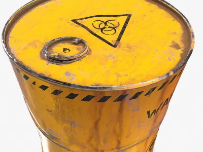 Damaged Crude Oil Barrel PBR Low-poly 3D model buy
