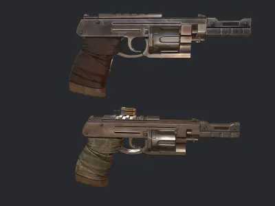Argument gun and pistol Low-poly 3D model
