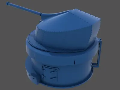 90mm AA WW2 Italian turret - Commercial license - 1-200 scale 3D print model