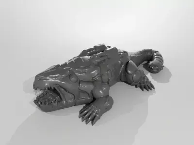 Cogmaw Devourer - Steampunk Lizard STL 3D print model
