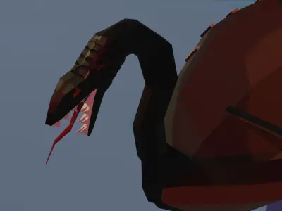 low poly ship viking Free low-poly 3D model
