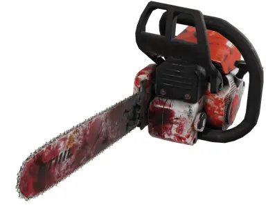 Chainsaw Stihl like - Gore Blood stained - horror  game-ready  Low-poly 3D model