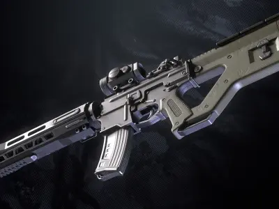 Thorn Assault rifle Low-poly 3D model
