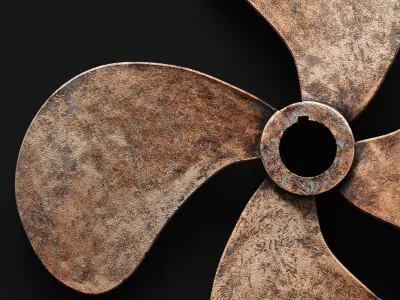 Sterling Industries Ships Rudder Wall Display in Copper 3D model