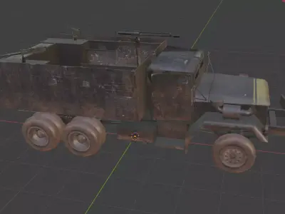 truck gun Low-poly 3D model