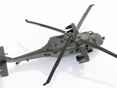 UH-60M Battlehawk with nice interior 3D model