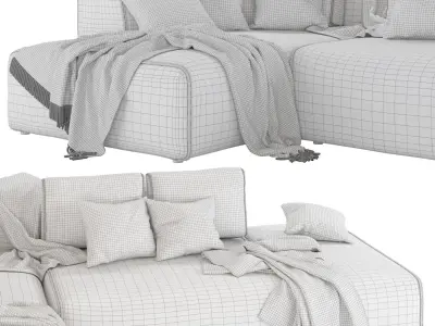 Corner sofa Industrial Loft 3D model