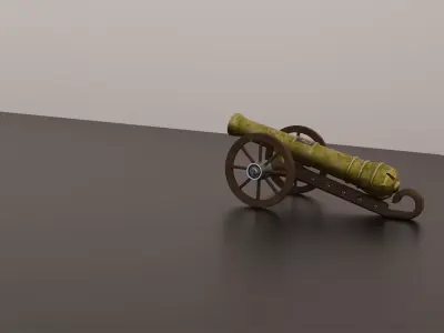 Old Cannon Low-poly 3D model purchase