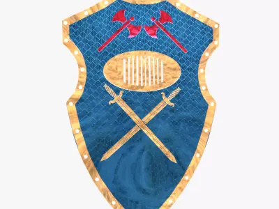 Medieval Shield Heraldic Emblem Low Poly PBR 3D Model Low-poly 3D model