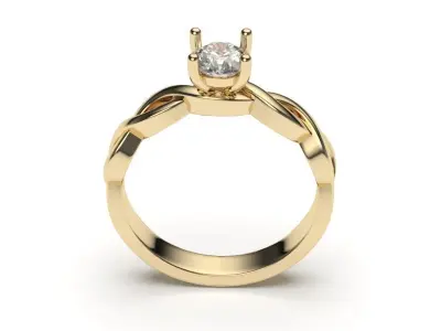 solitaire with ring sizes  8 part S116 3D print model