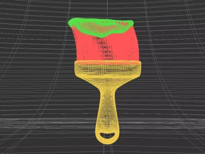 Brush painting 3D model