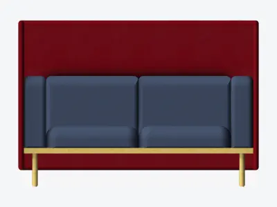 Furniture - Sofa - Contemporary - Flame Low-poly 3D model