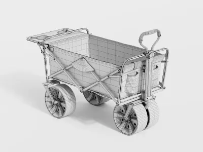 Folding Utility Wagon Cart Transport 3D model