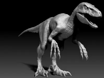 Dinosaur RAPTOR Dinosaur Hybrid Velociraptor Sculpt Project 3D model