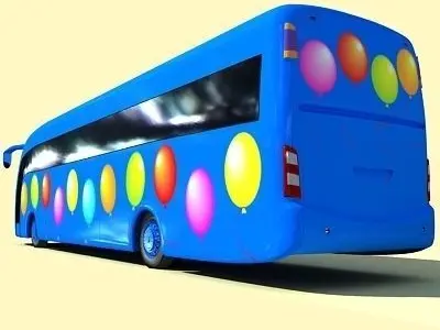 Blue Balloon Bus 6 3D model