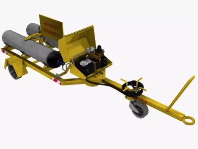 Nitrogen Booster Cart Trolley Low-poly 3D model