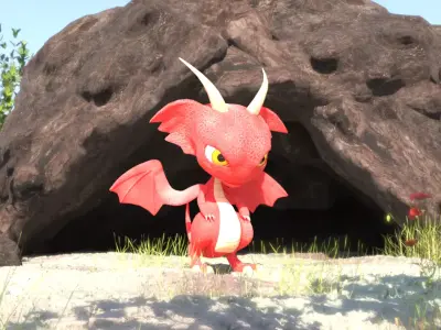 CHIBI DRAGON Low-poly 3D model