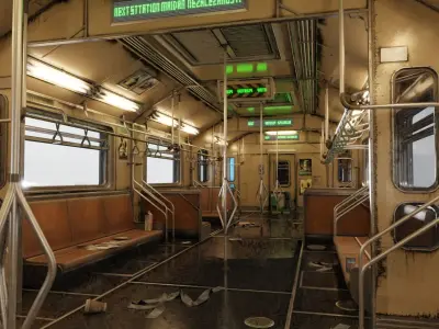 High -end high -speed rail subway flight attendant 3D model