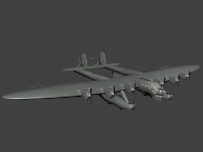 Kalinin K 7 military plane Low-poly 3D model