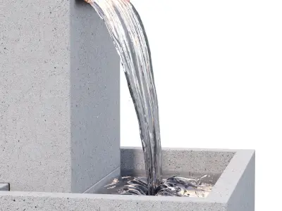 Concrete Falling Water Fountain 3D model