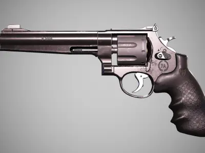 FA 929C Revolver Low-poly 3D model