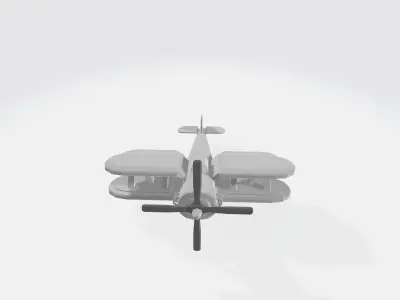 Vintage propeller plane Low-poly 3D model
