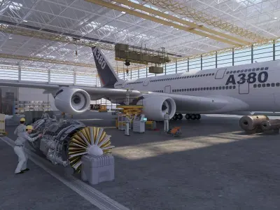 Aircraft maintenance factory 3D model