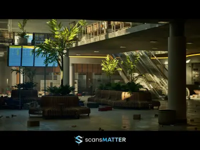 Abandoned Airport Interior - Real-Time 3D model