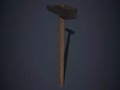 Old hammer and new hammers texture Low-poly 3D model