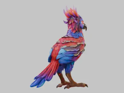 Colorful Macaw Parrot 3D Model Low-poly 3D model