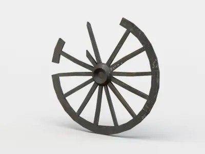 Damaged wheel Low-poly 3D model by DexsoftGames