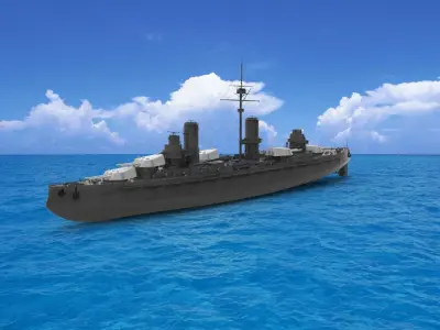 Russian battleship 3D model
