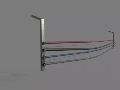 Wall cables Low-poly 3D model
