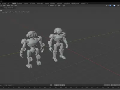 Futuristic Humanoid Robot Low-poly 3D model Low-poly 3D model