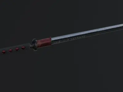 Low poly katana Free low-poly 3D model