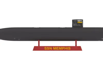 SUBMARINE USS MEMPHIS SSN 691 - 1-350 High Quality 3D print model