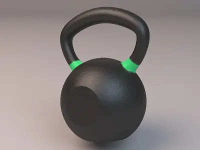 Dumbbells and Kettlebell Low-poly 3D model