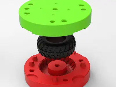 Mold for diecast military KRAZ tire VID-201 Scale 1 to 25 3D print model purchase