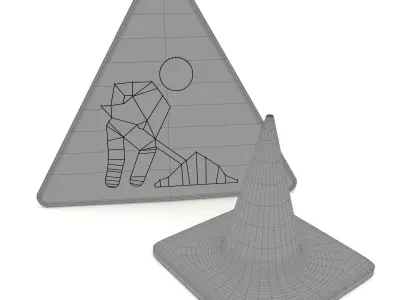 under construction sign 3D model